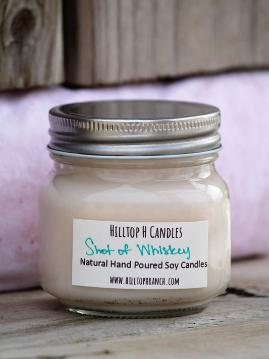 8 oz Glass Jar Candle Fruity Scents